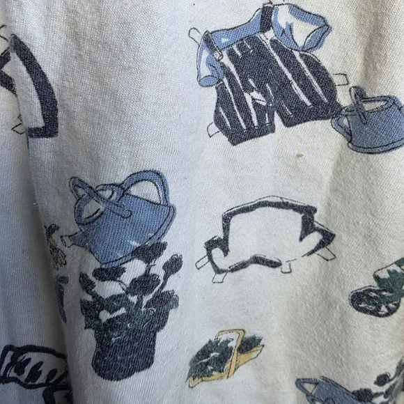 Teddy Bear Patterned White and Blue Two-Piece Set Pajamas Medium - Picture 5 of 13